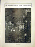Original Old Antique Print Trial Illumination Mansion House Royal Exchange 1902