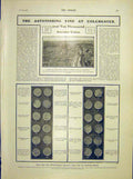 Original Old Antique Print Colchester Ancient Coins 1902 20th Century