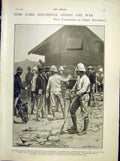 Original Old Antique Print Kithcenre War Boer Africa Blockhouse 1902 20th