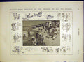 Original Old Antique Print Seaside Sketches August Bank Holiday Beach 1902 20th