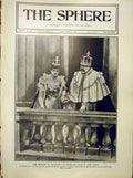Original Old Antique Print King Queen Buckingham Palace Crown Coronation 1902