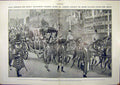 Original Old Antique Print King Edward Queen Alexandra Abbey Coronation 1902