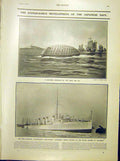 Original Old Antique Print Japanese Navy Ironclad Torpedo Boat Asashimo 1902