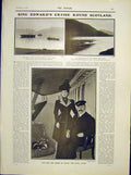 Old Antique Print King Edward Cruise Scotland Royal Yacht Loch Leven 1902 20th