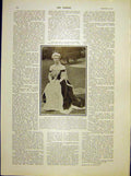 Original Old Antique Print Portrait Lady Raglan Coronation Robes 1902 20th