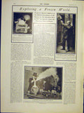 Original Old Antique Print Frozen Professor Dewar Water Absolute Zero 1902 20th