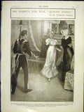 Original Old Antique Print Quality Street Theatre Barrie Hms Terrible Ship 1902