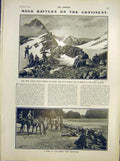 Original Old Antique Print Mock Battles Swiss Troops German Army Manoeuvres 1902