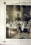 Old Antique Print Coronation Crown King Edward Archbishop Ceremony 1902 20th