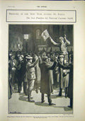 Original Old Antique Print St Paul'S New Years Day Scot Custom 1903 20th Century