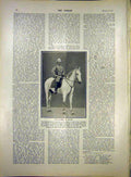 Original Old Antique Print Kaiser Khaki Portait Emperor Dragoons Uniform 1903