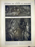 Old Antique Print Caverns Derbyshire Sultan Morocco Tetuan Tangier 1903 20th