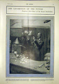 Original Old Antique Print Locomotion Professor Hele-Shaw Royal Institution 1903