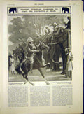 Old Antique Print European Charger Elephant Durbar Review Retainers 1903 20th
