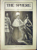 Old Antique Print King Edward Parliament Queen Alexandra Royal Coach 1903 20th