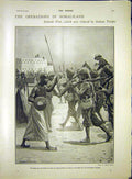 Original Old Antique Print Somaliland Africa Bohotle Fort Indian Troops 1903