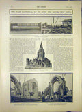 Original Old Antique Print Cathedral St John New York America Building 1903 20th