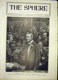 Original Old Antique Print Chamberlain House Commons Wyndham 1903 20th Century