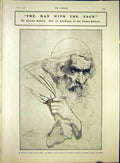 Original Old Antique Print Holroyd Man Sack Fine Art 1903 Royal Society 20th