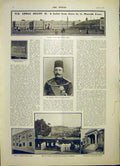 Original Old Antique Print Abbas Helmy Ii Cairo 1903 20th Century