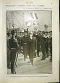 Original Old Antique Print President Loubet France Algeria Visit 1903 20th