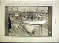 Original Old Antique Print Shamrock Iii Southampton Dry-Dock 1903 20th Century