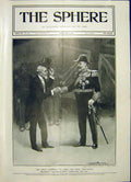 Original Old Antique Print King Edward Paris Farewell President Loubet 1903 20th