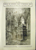 Original Old Antique Print Edward Confessor Chapel Westminster Abbey 1903 20th