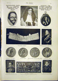 Original Old Antique Print Foster'S Portraits And Relics Stuarts Dickinson 1903