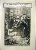 Original Old Antique Print My Son'S Regiment Formill Black Watch Dalkeith 1903
