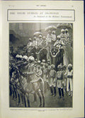 Original Old Antique Print Military Tournament Islington Dehli Durbar 1903 20th
