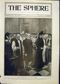 Original Old Antique Print St Pauls Cathedral London King And Queen 1903 20th