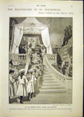 Original Old Antique Print St Petersburg Bicentenary Two Empresses 1903 20th