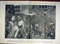 Original Old Antique Print Hindu Festival Hardwar Ganges Harki Steps 1903 20th