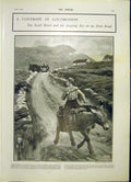 Original Old Antique Print Ireland Road Contrast Motor Jogging Ass Morrow 1903