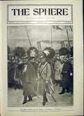 Original Old Antique Print German Emperor King Christian Denmark Copenhagen 1903
