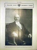 Original Old Antique Print President Loubet Portrait 1903 20th Century