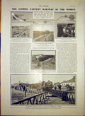 Old Antique Print Railway Trains Electric Mono-Rail Princess Wales 1903 20th