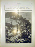Original Old Antique Print Sea Fight Nelson French Fouqueray Boarding 1903 20th