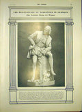 Original Old Antique Print Shakespeare Statue Germany Weimar Lessing 1903 20th