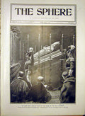 Original Old Antique Print Pope Lying-In-Stte Chapel Vatican Rome Italy 1903