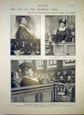 Original Old Antique Print Humbert Trial Court Feuillet 1903 20th Century