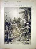 Old Antique Print Army Manoeuvres Artillery Highlanders Braemar Bain 1903 20th