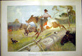 Original Old Antique Print Stock Riding Australia 1903 Colour Color 20th