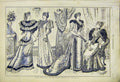 Old Antique Print Gowns Ladies Fashion Robinson Oxford Street London 1892 19th