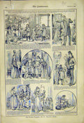 Original Old Antique Print Story-Book Sketches Yelverton Youngsters Bazaar 1892