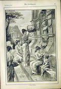 Old Antique Print Floral Offering Painting Jones Rome Greece Temple 1892 19th