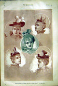 Old Antique Print Paris Millinery Ladies Fashion Nouvelle Wraps Dickens