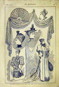 Original Old Antique Print Millinery Novelties Ladies Fashion Burlington Arcade