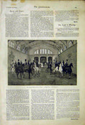 Original Old Antique Print Queen Court Horse News Royal 1892 19th